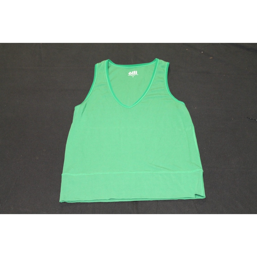 Discontinued Olli Brand Green Bamboo Spandex Tank Top Women's Medium V Neck